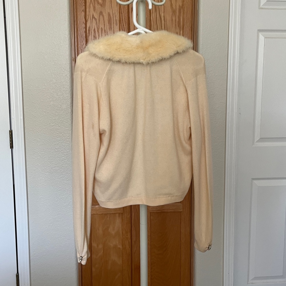 Vintage Genuine Scottish Cashmere and Fur Pringle Cardigan - Picture 2 of 9